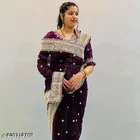 Georgette Saree for Women, Wine 