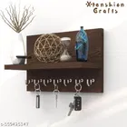 Wooden Single Layer Wall Shelves For Home, Brown