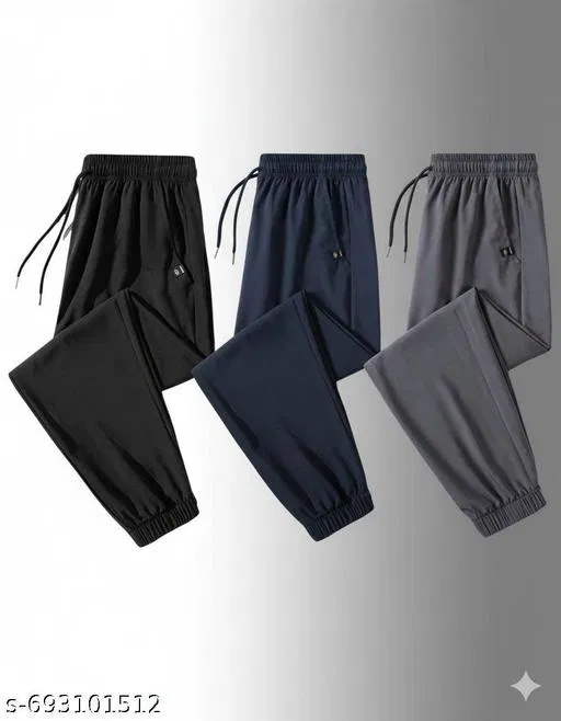 Cotton Pants for Men, Multicolour, Pack of 3 (30)