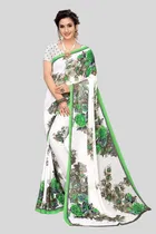 Georgette Printed Saree for Women 