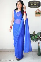 Pre-draped Georgette Saree for Women 