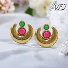 Brass Gold Plated Earrings for Women (Gold, Set of 1)
