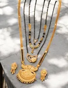 Combo of 4 Pcs Mangalsutras with Earrings Set for Women 