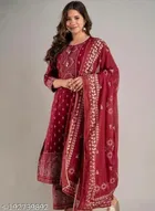 Rayon Printed Kurta with Pant & Dupatta for Women 