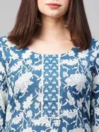 Cotton Floral Print Women's Kurta with Pant Set 