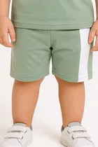 Solid Cotton Blend Top & Bottom Set for Boys 