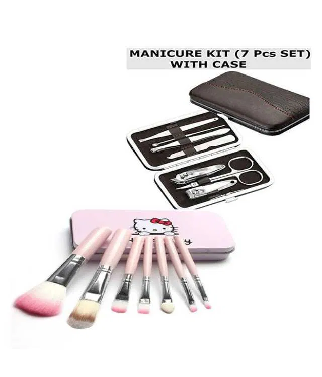 RTB Hello Kitty Brush & Manicure Kits 7 Pcs (Combo of 2) (S-72)