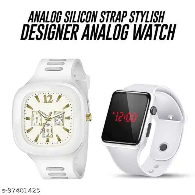 Analog with Digital Watch for Men & Boys (Multicolor, Set of 2)
