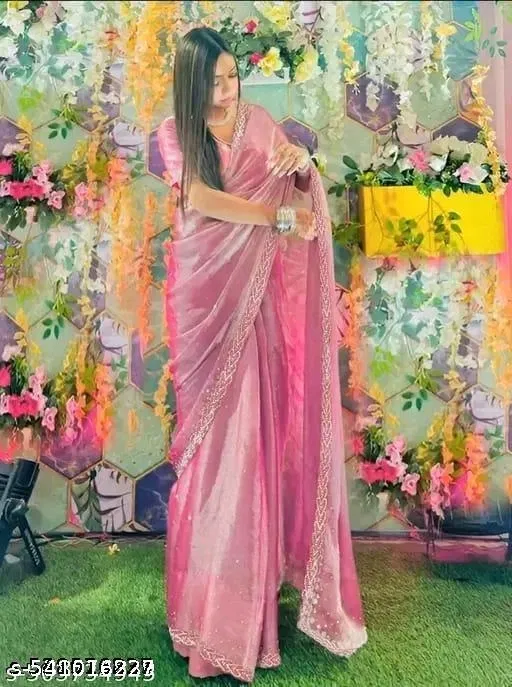 JImmy Choo Saree for Women, Pink (5.5 M)