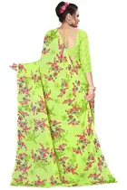 कनूड़ा प्रिंट्स फैंसी विमेंस जॉर्जेट फ्लावर प्रिंटेड साड़ी 