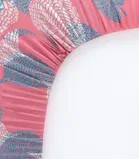 Glace Cotton Elastic Fitted Double Bedsheet with 2 Pillow Covers 