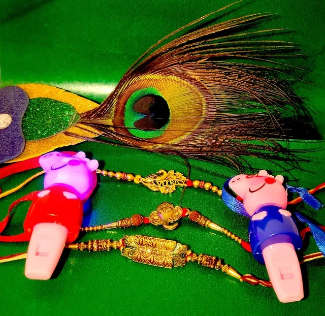 Metal Rakhi for Kids (Multicolor, Pack of 5)