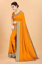 Women's Embroidried Saree with Unstiched Blouse 