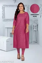 Solid Chanderi Cotton Kurti for Women 
