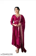 Embroidered Flared Kurta Set for Women 