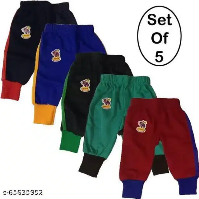 Trackpant for Kids (Multicolour, 6-9 Months) (Pack of 5)
