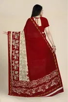 SVB जॉर्जेट साड़ी विद ब्लाउज फॉर विमेंस 