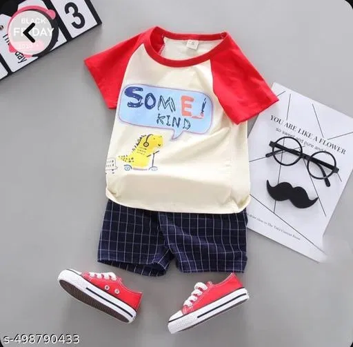 Hosiery Cotton Printed Clothing Set for Kids, Multicolor (0-6 Months)