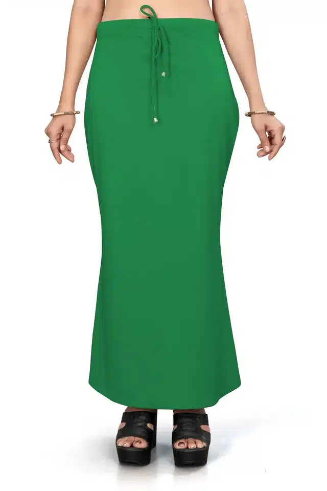 Lycra Solid Saree Petticoat for Women (Green, XL)