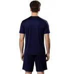Polyester Printed Co-Ord Set for Men, Navy Blue 