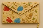 Women Floral Embellished Handheld Bag/ Clutches (Beige) (Pack of 1)