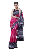 Crepe Printed Saree for Women, Black 