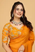 Georgette Woven Design Saree for Women 