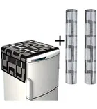 Knit Printed Fridge Top & Handle Cover 