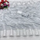 Cotton Blend Striped Saree for Women 