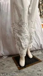 Cotton Solid Salwar for Women, White 