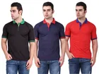 Polo Solid T-shirts for Men, Pack of 3 