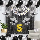 5th Happy Birthday Balloon Decoration Kit, Black, Set of 1