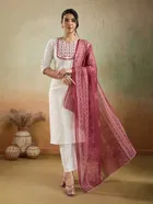 Rayon Printed Kurta with Pant & Dupatta for Women 