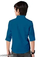 Solid Long Sleeve Spread Collar Shirt for Boys 
