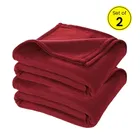 Solid Polar Fleece Blanket Red 