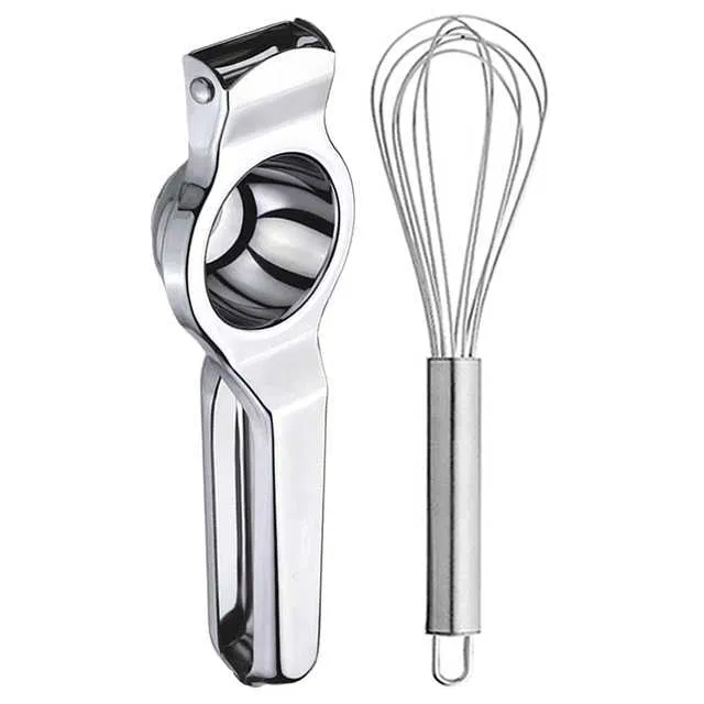 Oc9 Stainless Steel Lemon Squeezer & Egg Whisk Kitchen Tool Set (O-7)