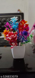 Plastic Artificial Flowers, Multioclor, Pack of 7