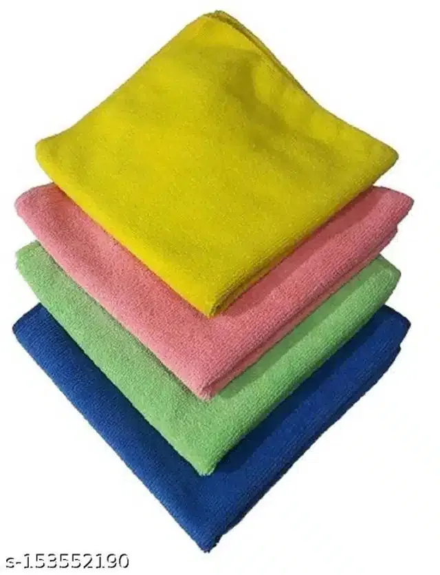 Microfiber Bath Towel (Multicolor, 40x40 cm) (Pack of 9)