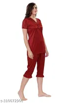 Satin Nightsuit Set for Women 