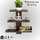 Wooden TripleLayer Wall Shelves For Home, Brown
