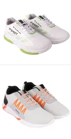Sports Shoes for Men, Pack of 2, Grey & White 