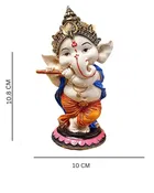 Bansuri Ganesha Polyresin Idols 7L X 7W X 10.8H Cm