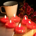 Heart Shaped Unscented Candles (Red, Pack of 5)