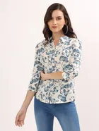 Shirt For Woman (Rayon, Sttyle - 5, Off White, S)