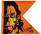 Polyester Hanuman Ji Flag, Orange, 30x33 inches