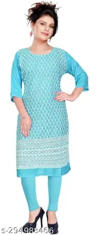 Cotton Blend Printed Kurti for Women 
