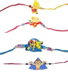 Synthetic Chota Bheem, Pokimon & Ganesh Ji Rakhi for Kids 
