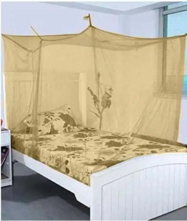Single Bed Mosquito Net (Yellow, 6x3 feet)
