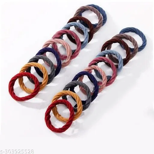 Rubber Band Scrunchies for Women (Red, 3 Pcs)