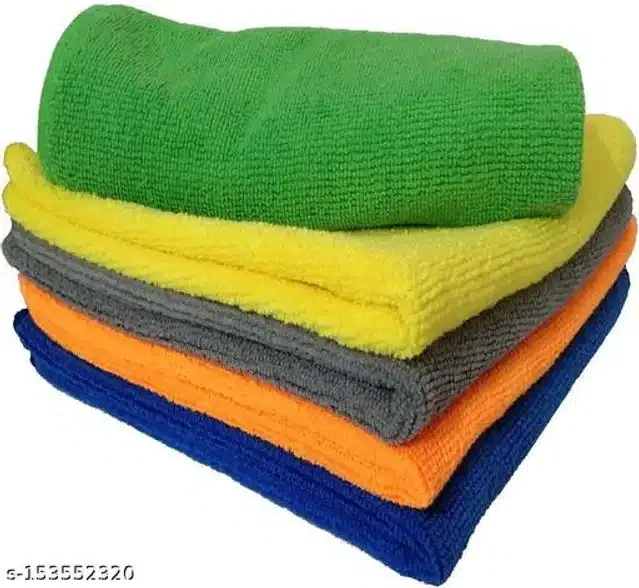 Microfiber Bath Towel (Multicolor, 40x40 cm) (Pack of 5)